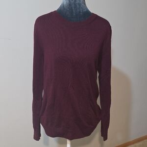 Katherine Barclay Extra Fine Merino Wool Burgundy Sweater | Size M | Luxury Knit